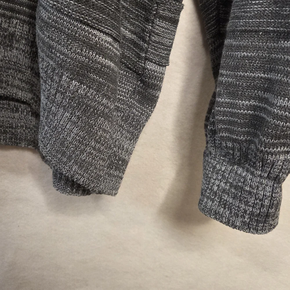 Pronti‎ Men's XXL Textured 1/4 Zip Sweater – Gray Marled Knit Prep Academia